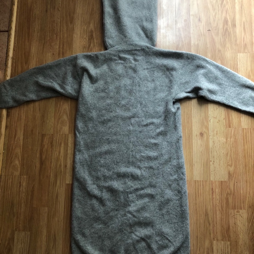 Gray Wool Blend Turtleneck Tunic